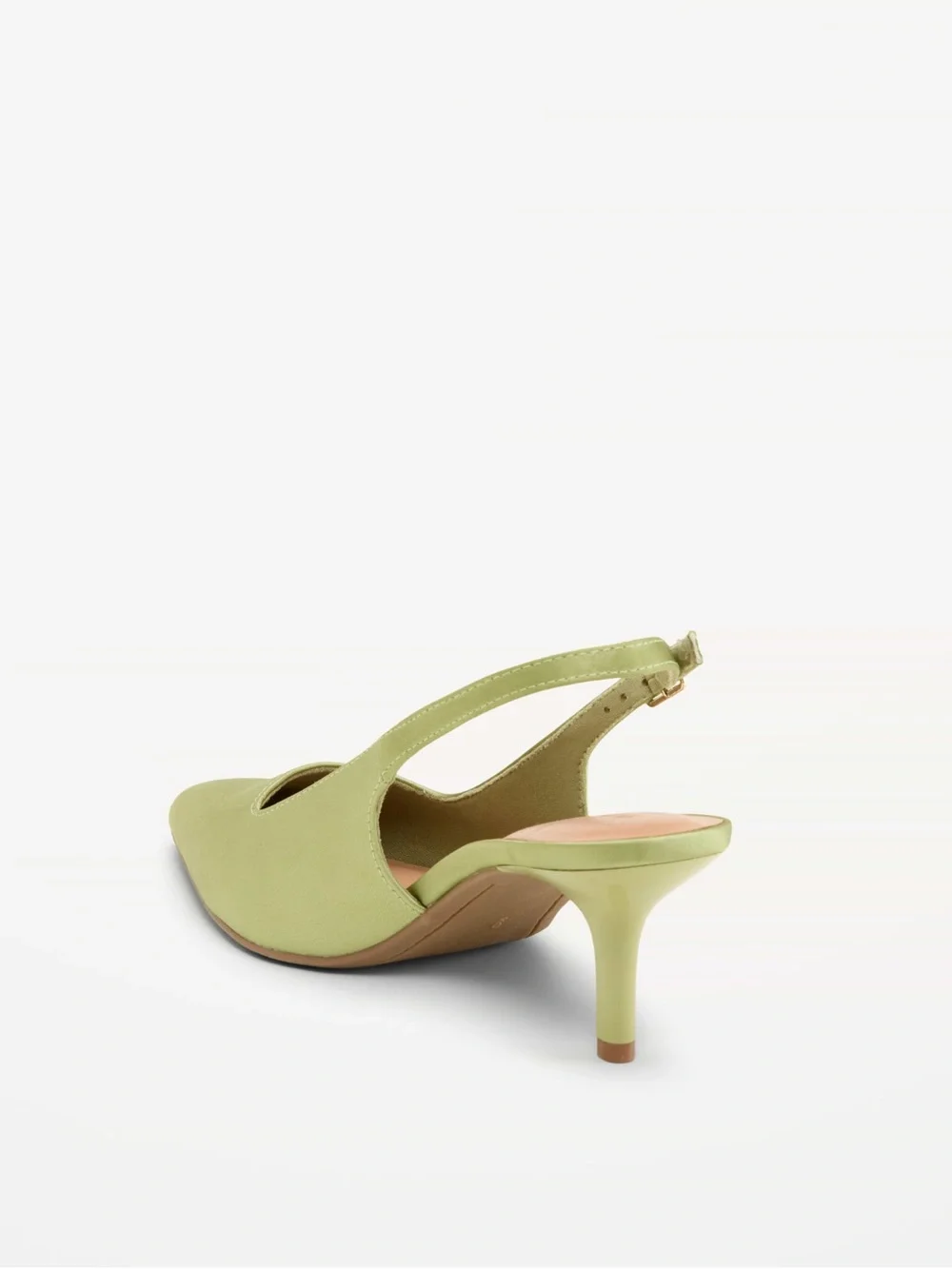 Old Navy Light Green Pointed-Toe Slingback Kitten Heel